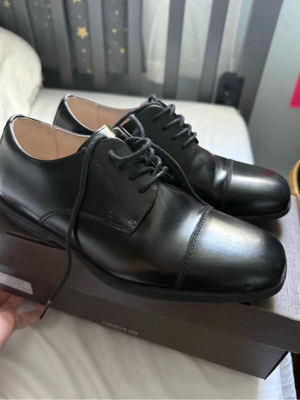 Florsheim Reveal Cap Toe Oxford Jr Black Leather Dress Shoes Kids 5M